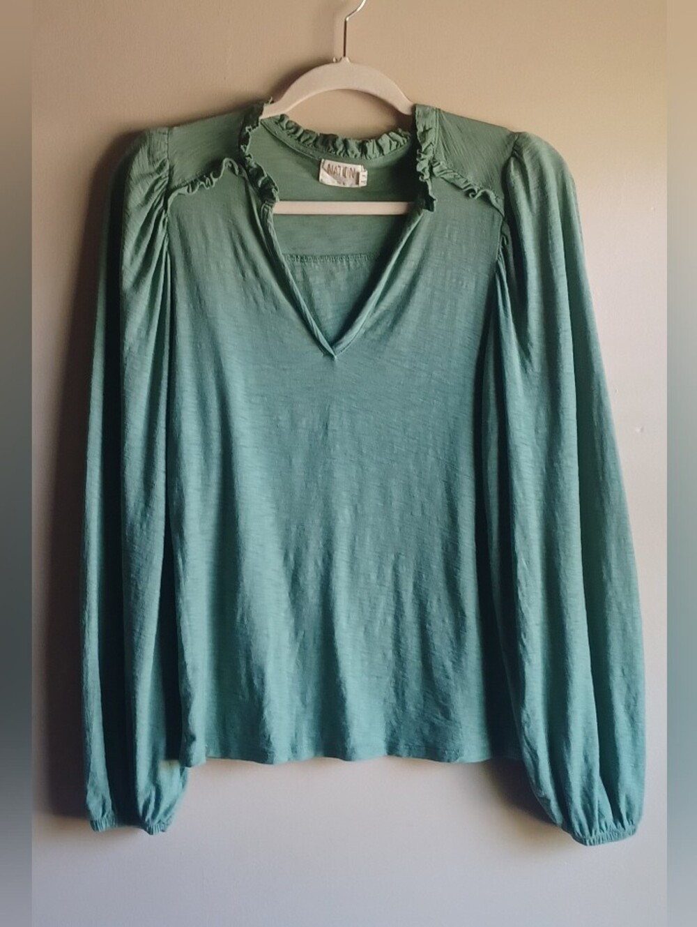 NATION LTD Claudine Yoke Tee In Jade S